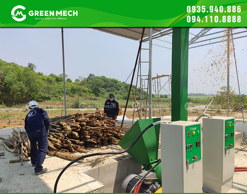Lắp đặt 2 máy băm gỗ 5 tấn GREENMECH tại Nghệ An